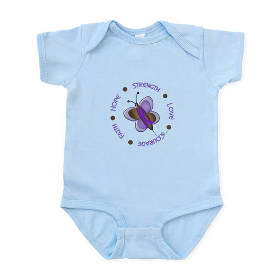CafePress - Hope Courage Butterfly 2 EC Infant Bodysuit - Baby Light Bodysuit, Size Newborn - 24 Months