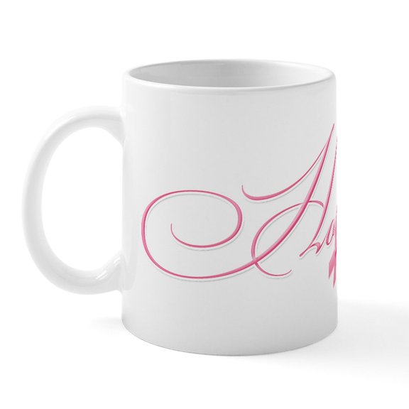 CafePress - Hope Pink Ribbon Breast Cancer Awaren Mug - 11 oz Ceramic Mug - Novelty Coffee Tea Cup