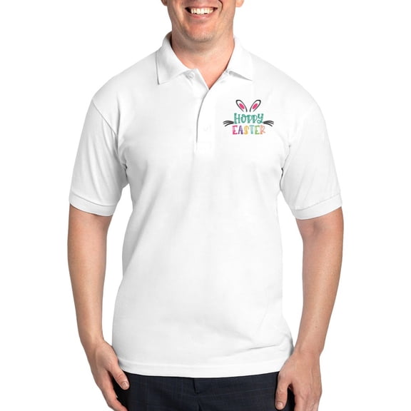 CafePress - Hoppy Easter Golf Shirt - Golf Shirt, Pique Knit Golf Polo