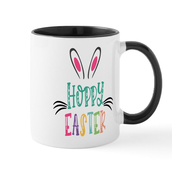 CafePress - Hoppy Easter Mugs - 11 oz Ceramic Mug - Novelty Coffee Tea Cup