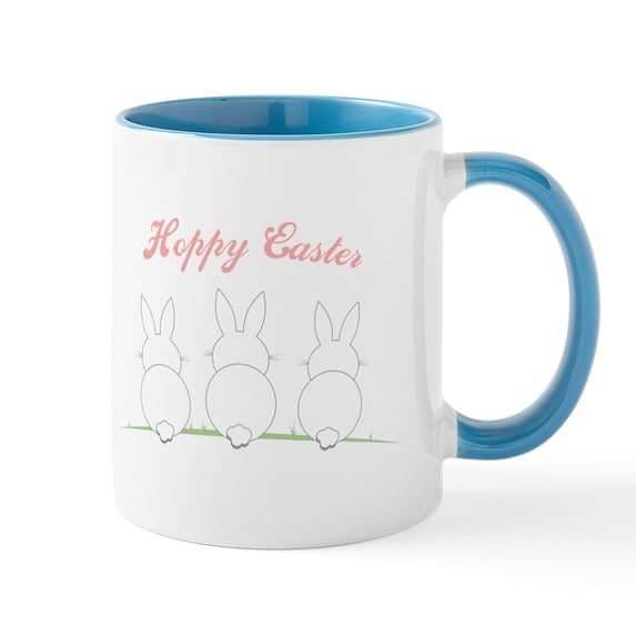 CafePress - Hoppy Easter Mugs - 11 oz Ceramic Mug - Novelty Coffee Tea Cup
