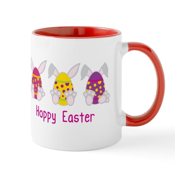 CafePress - Hoppy Easter Mugs - 11 oz Ceramic Mug - Novelty Coffee Tea Cup