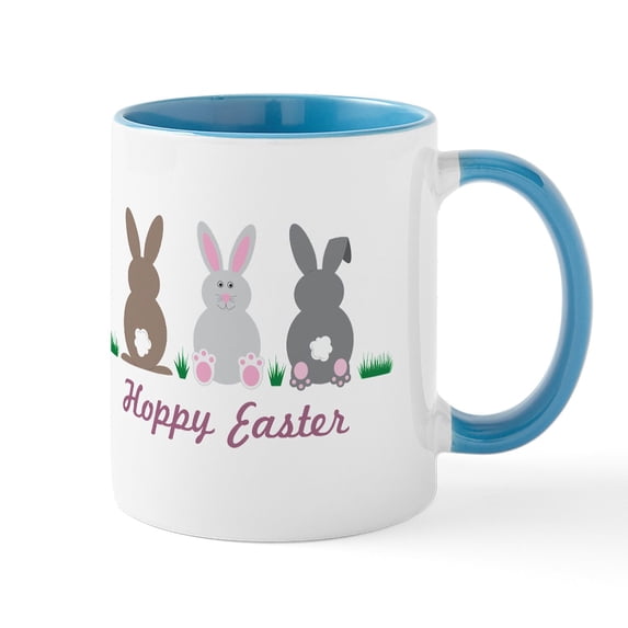 CafePress - Hoppy Easter Mugs - 11 oz Ceramic Mug - Novelty Coffee Tea Cup