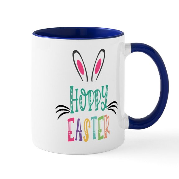 CafePress - Hoppy Easter Mugs - 11 oz Ceramic Mug - Novelty Coffee Tea Cup