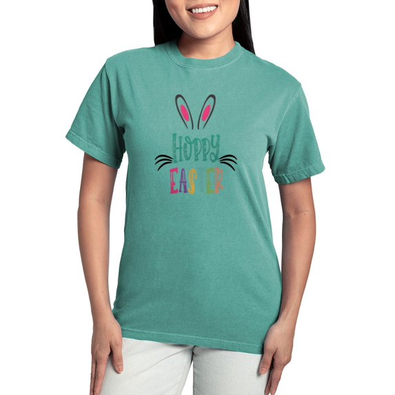 CafePress - Hoppy Easter T Shirt - Womens Comfort Colors® Shirt