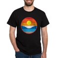 thumbnail image 1 of CafePress - Horizon Sunset Illustration With Crashing Wave T S - Men's Classic Graphic Cotton T-Shirt, 1 of 4