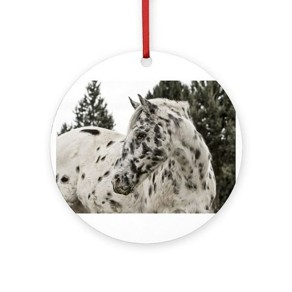 CafePress - Horse Appaloosa -  Round Wood Ornament 4"