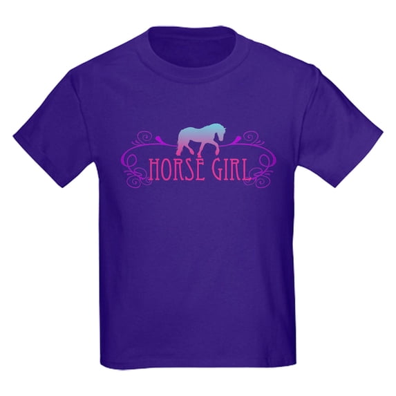 CafePress - Horse Girl Kids Light T Shirt - Dark T-Shirt Kids XS-XL