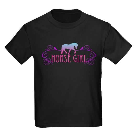 CafePress - Horse Girl Kids Light T Shirt - Dark T-Shirt Kids XS-XL