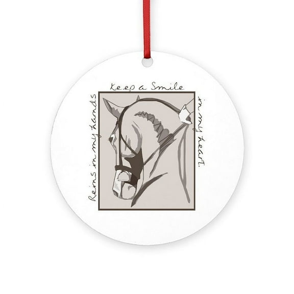 CafePress - Horse Head - Round Wood Ornament 4"