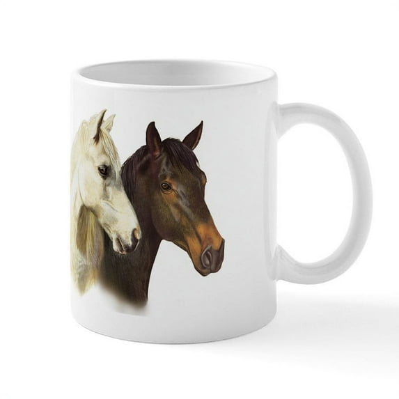 CafePress - Horse Mug - 11 oz Ceramic Mug - Novelty Coffee Tea Cup