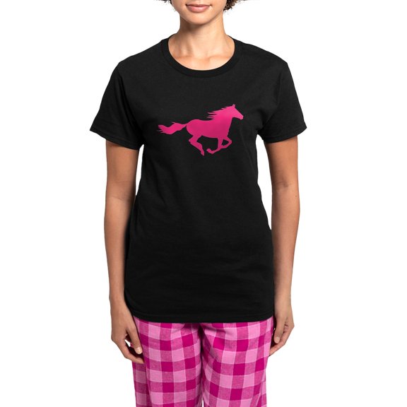CafePress - Horse Silhouette Women's Dark Pajamas - Women's Short Sleeve Print T-Shirt and Pants Dark Cotton Pajama Set