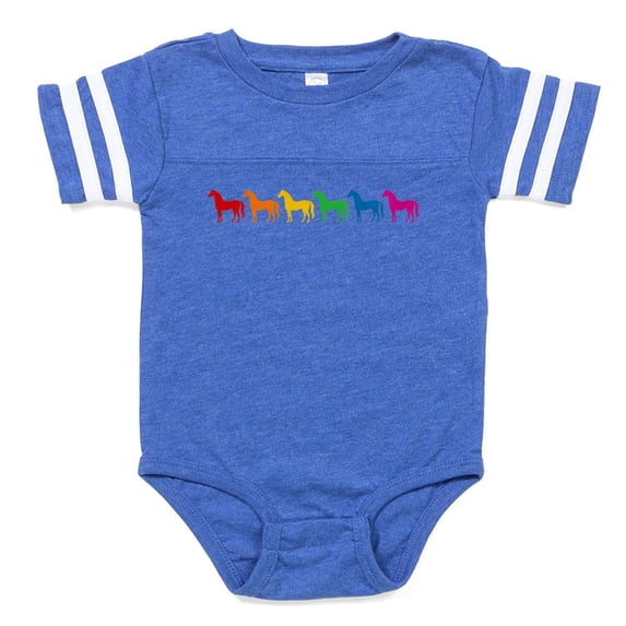 CafePress - Horses Rainbow - Cute Infant Baby Football Bodysuit