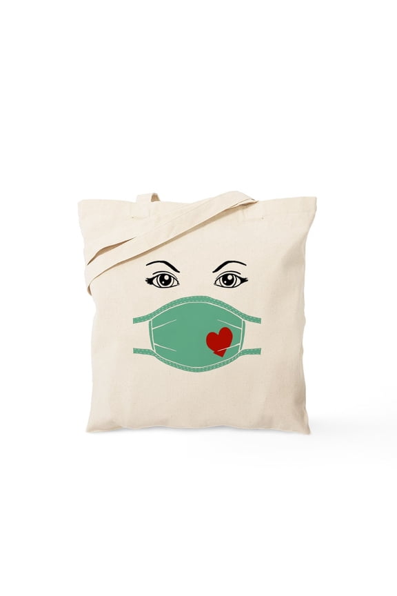 - Hospital Mask Tote Bag - Unisex Canvas Tote Bag, Beige, 1-Piece