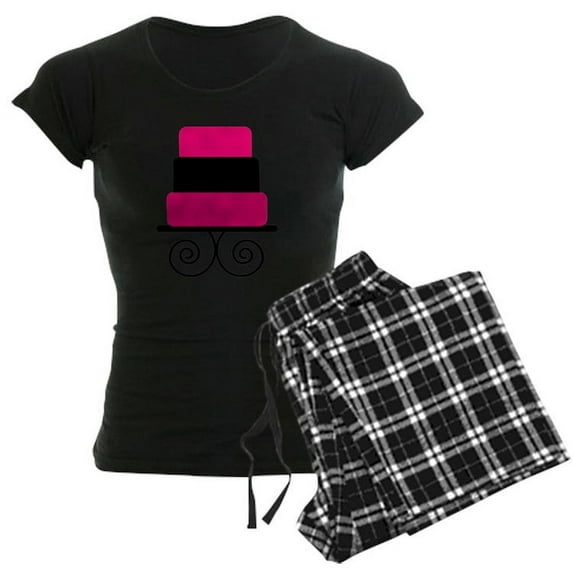 CafePress - Hot Pink And Black Cake Pajamas - Women's Dark Pajamas