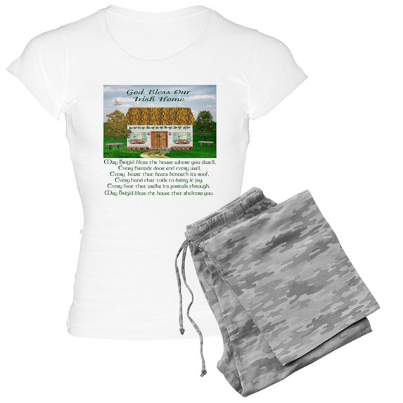 CafePress - House Blessing (Brigid) Women's Light Pajamas - Women's Short Sleeve Print T-Shirt and Pants Light Cotton Pajama Set