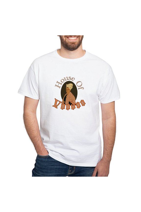 - House Of Voodoo T Shirt - Men's White Classic Cotton T-Shirts