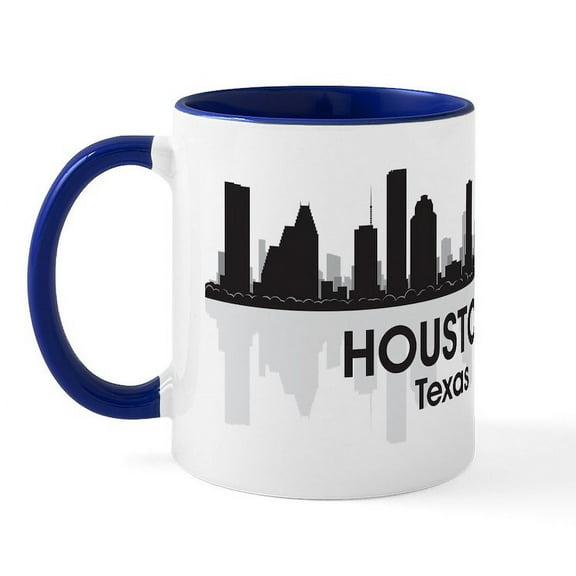 CafePress - Houston Skyline Mug - 11 oz Ceramic Mug - Novelty Coffee Tea Cup