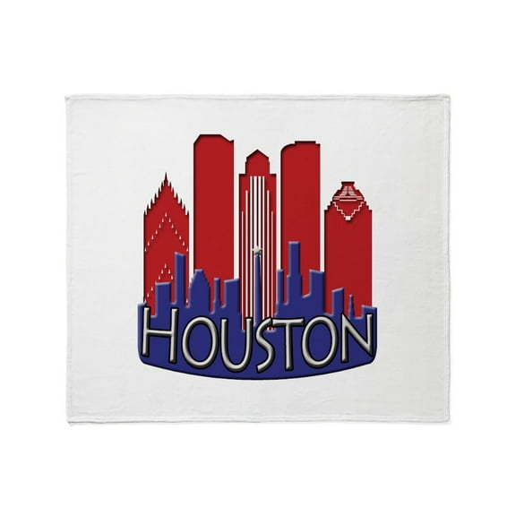 CafePress - Houston Skyline Newwave Patriot Throw Blanket - Soft Fleece Throw Blanket, 50"x60" for All Ages