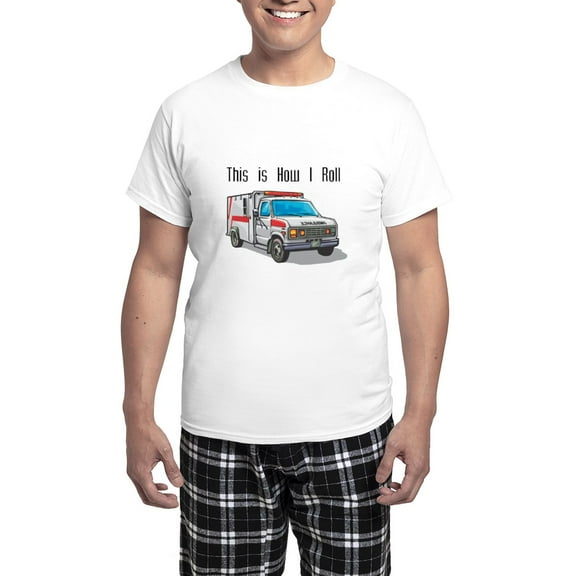 CafePress - How I Roll (Ambulance) Men's Light Pajamas - Men's Light Loose Fit Cotton Pajama Set