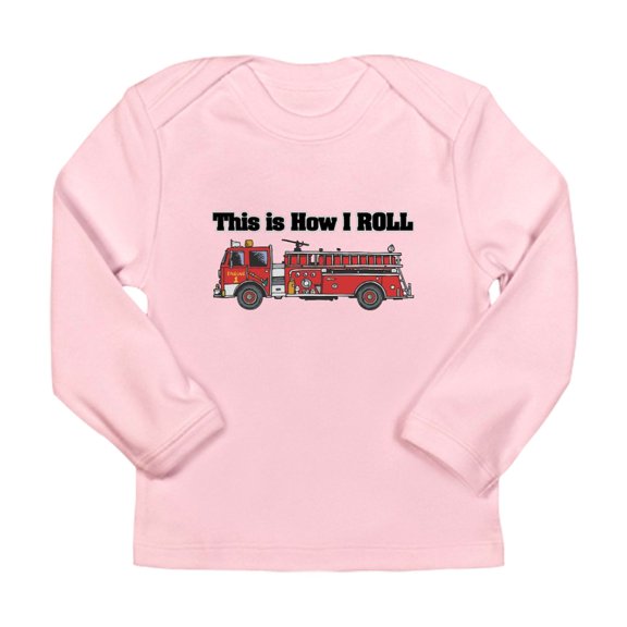 CafePress - How I Roll (Fire Engine/Truck Long Sleeve Infant T - Long Sleeve Infant T-Shirt