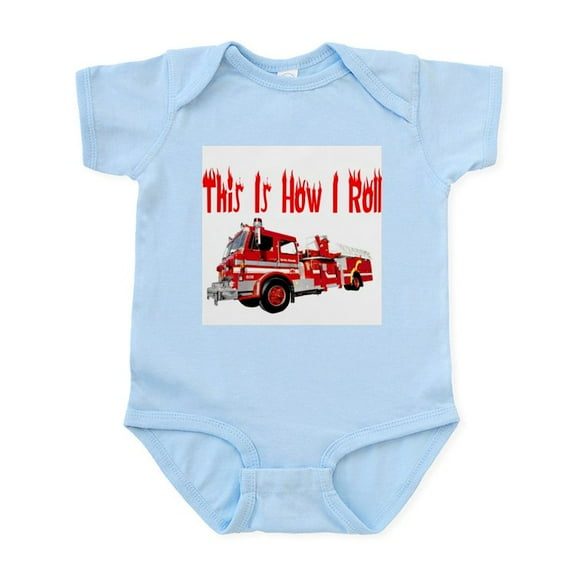 CafePress - How I Roll Fire Truck Infant Bodysuit - Baby Light Bodysuit, Size Newborn - 24 Months