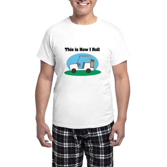 CafePress - How I Roll (Golf Cart) Men's Light Pajamas - Men's Light Loose Fit Cotton Pajama Set