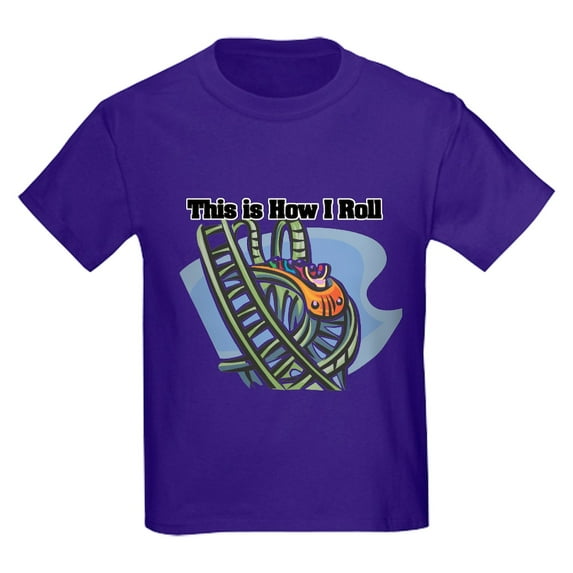 CafePress - How I Roll (Roller Coaster) Kids Dark T Shirt - Dark T-Shirt Kids XS-XL