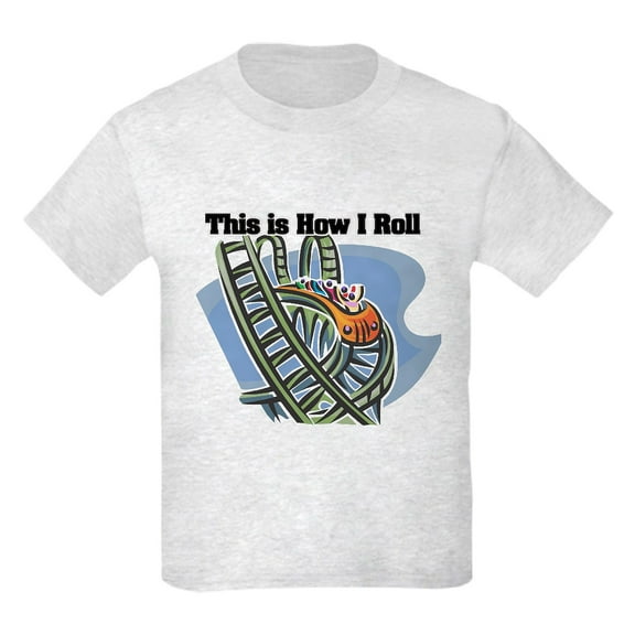 CafePress - How I Roll (Roller Coaster) Kids Light T Shirt - Light T-Shirt Kids XS-XL