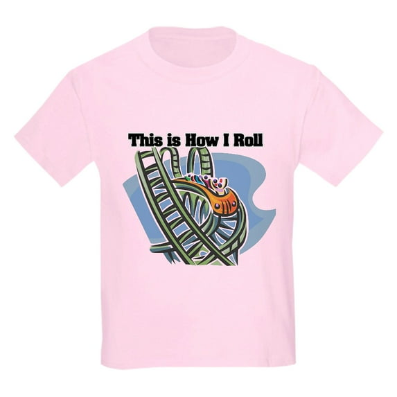 CafePress - How I Roll (Roller Coaster) Kids Light T Shirt - Light T-Shirt Kids XS-XL