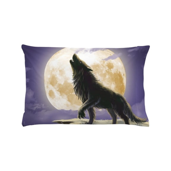 CafePress - Howling Wolf Pillow Case - Standard Size Pillow Case, 20"x30" Pillow Cover, Unique Pillow Slip Microfiber