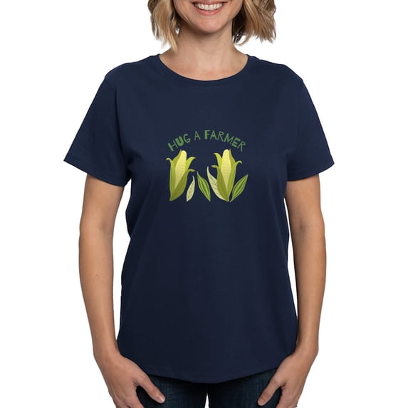 CafePress - Hug A Farmer T Shirt - Women's Traditional Fit Dark T-Shirt
