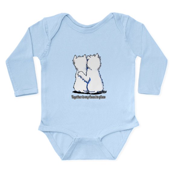 CafePress - Hugging Westies Long Sleeve Infant Bodysuit - Long Sleeve Cotton Baby Bodysuit