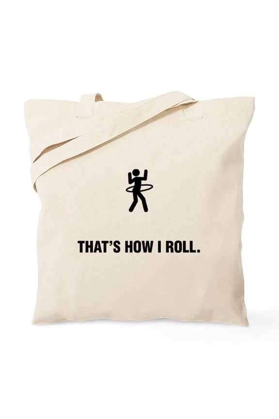 - Hula Hoop Tote Bag - Unisex Canvas Tote Bag, Beige, 1-Piece