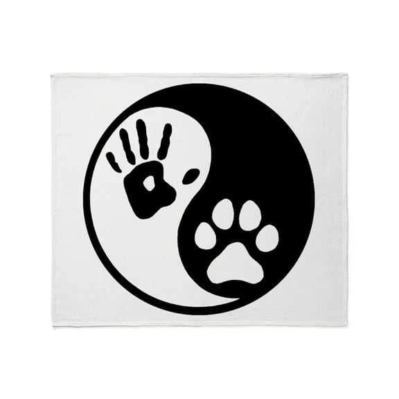 CafePress - Human & Dog Yin Yang Throw Blanket - Soft Fleece Throw Blanket, 50"x60" for All Ages