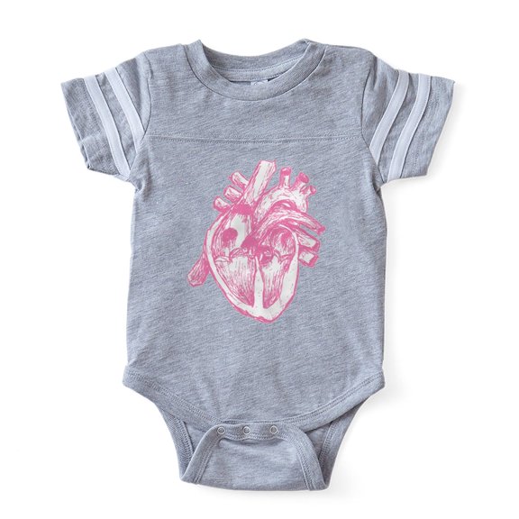 CafePress - Human Heart_Pk - Cute Infant Baby Football Bodysuit