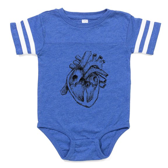 CafePress - Human Heart_Tr - Cute Infant Baby Football Bodysuit
