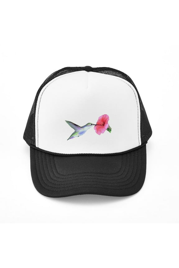 - Humming Bird - Adjustable Unisex Printed Trucker Hat with Mesh Back