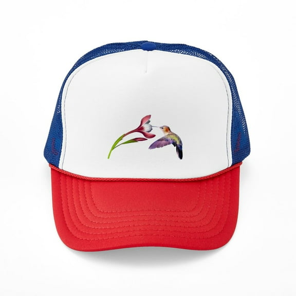 CafePress - Hummingbird In Flight - Adjustable Unisex Printed Trucker Hat with Mesh Back