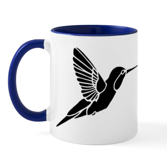 CafePress - Hummingbird Silhouette Mug - 11 oz Ceramic Mug - Novelty Coffee Tea Cup