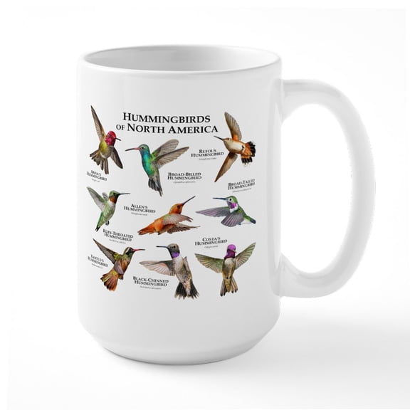 CafePress - Hummingbirds Of North America Large Mug - 15 oz Ceramic Large White Novelty Mug