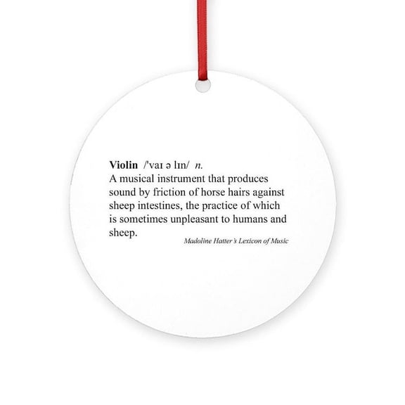 CafePress - Humorous Violin Definition - Round Wood Ornament 4"