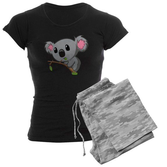 CafePress - Hungry Koala Women's Dark Pajamas - Women's Short Sleeve Print T-Shirt and Pants Dark Cotton Pajama Set