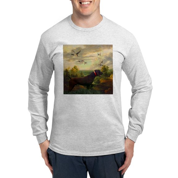 CafePress - Hunt Dog Nature Landscape Long Sleeve T Shirt - Unisex Cotton Long Sleeve T-Shirt