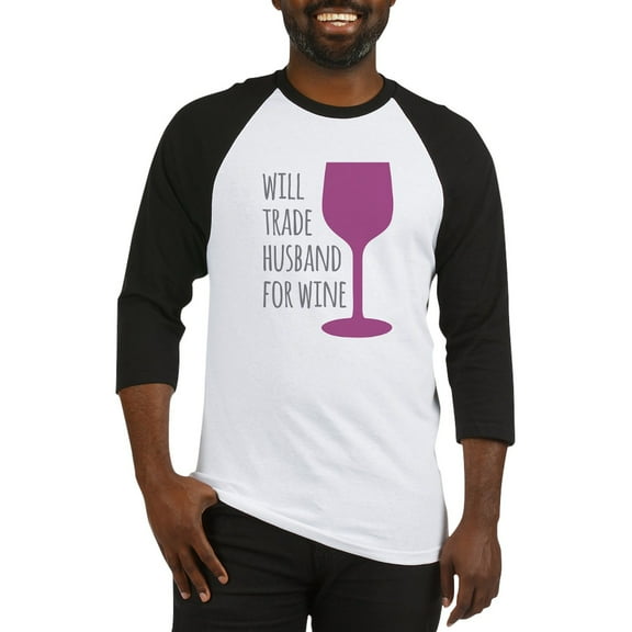 CafePress - Husband For Wine Baseball Jersey - Cotton Baseball Jersey, 3/4 Raglan Sleeve Shirt