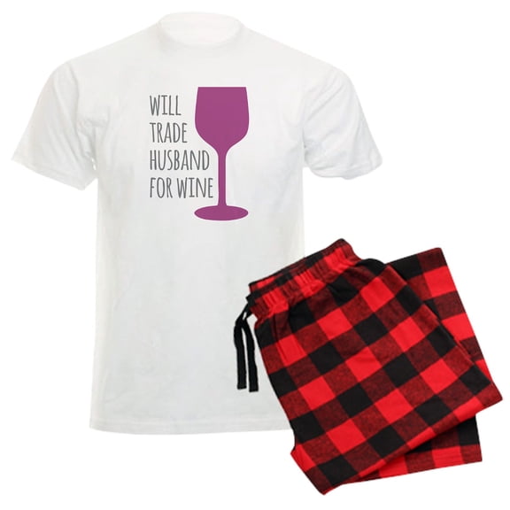 CafePress - Husband For Wine Men's Light Pajamas - Men's Light Loose Fit Cotton Pajama Set