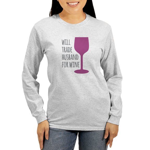 CafePress - Husband For Wine Women's Long Sleeve T Shirt - Women's Long Sleeve Graphic Casual T-Shirt