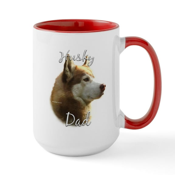 CafePress - Husky Dad2 Large Mug - 15 oz Ceramic Large White Novelty Mug