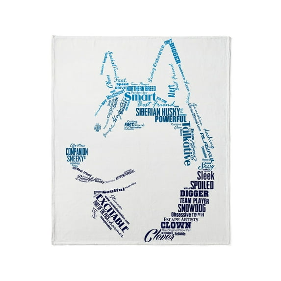 CafePress - Husky Words Throw Blanket - Soft Fleece Throw Blanket, 50"x60" for All Ages