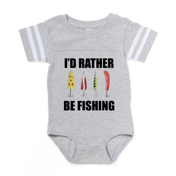 CafePress - I'D Rather Be Fishing - Cute Infant Baby Football Bodysuit